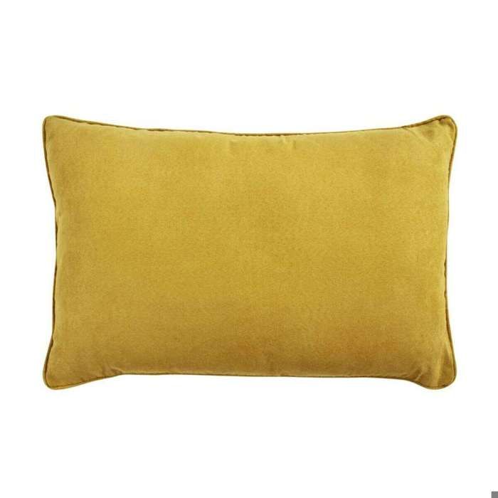Coussin en suédine jaune 60x40