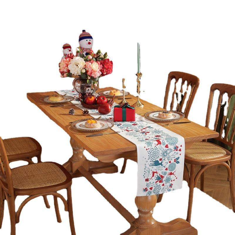 Modern Simple Thickened Polyester Cotton Digital Printing Christmas Table Flag Bedside Flag Dining Table Cloth Placemat