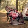 Floral Bouquet Print Flannel Blanket, Soft Warm Lightweight Throw Blanket for Living Room,Sofa Bed Camping Office