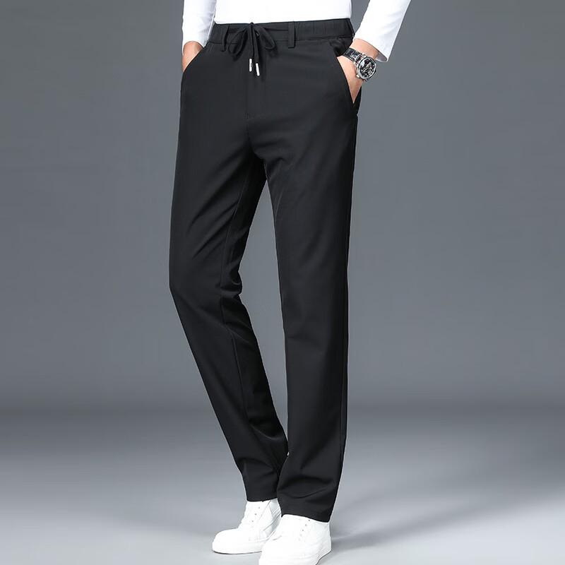 Men's Autumn/Winter Loose Fit Straight Leg Drawstring Casual Pants