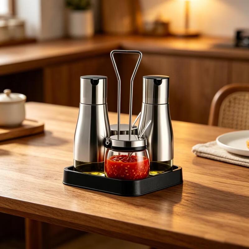 Glass & Stainless Steel Seasoning Set