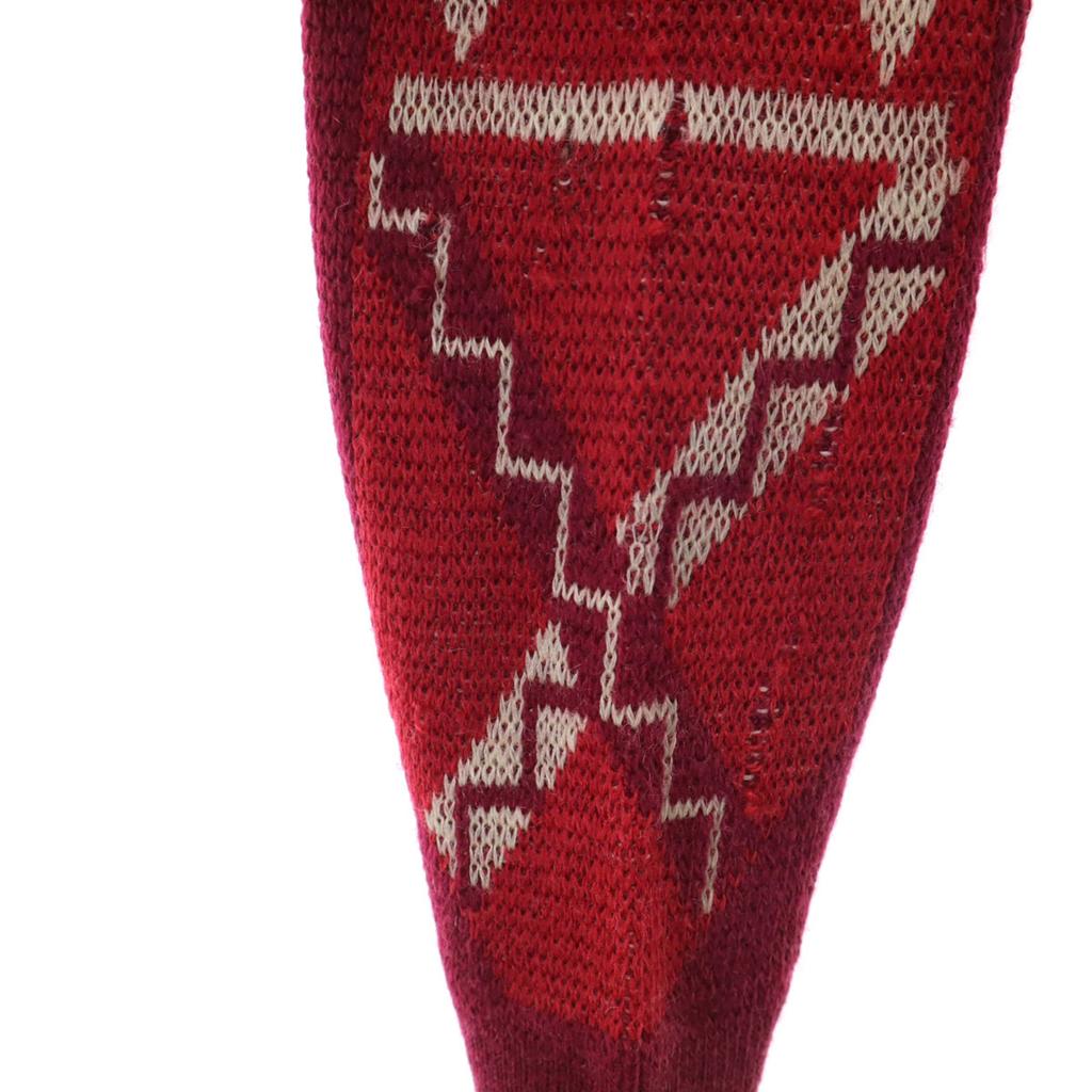 30s Vintage Emblem Pattern Long Sleeve Sweater Bordeaux Knit Men's Used