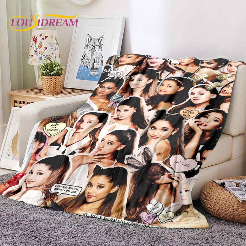 3D Ariana Grande Cat Ari Singer Soft Blankets,Keep Warm Throw Blanket Comfortable Blanket for Picnic Beds Sofa Home Bedroom Gift