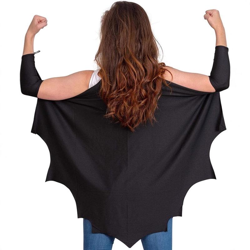 New Halloween Bat Sleeve Cape Catwoman Black Cape with Eye Mask Children's Performance Props Bat Cape