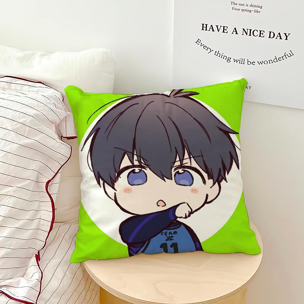 Cushion Art Anime Cover BLUE Comfortable Soft Pillow Case for Sofa l-LOCK Living Room Cool Home Office Decor Protective Covers