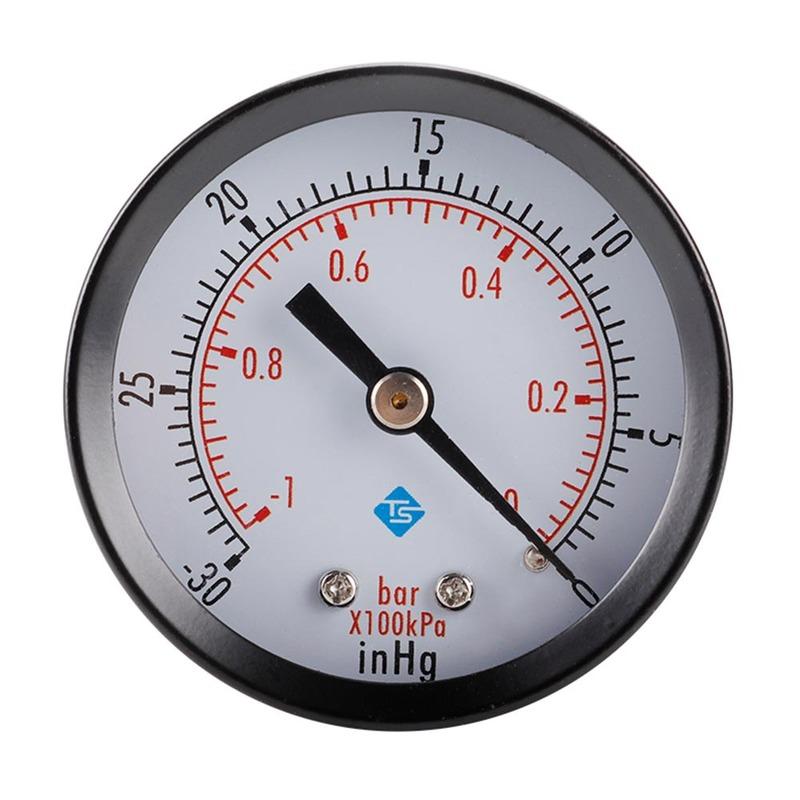 50mm Face Double Scale Pressure Gauge 0~-30nhg 0~-1Bar Vacuum Manometer Mini Dual Scale Dial Gauge Vacuum Pressure Meter