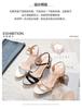 Women's sandals leather 2025 new thin heel French open-toed low-heeled fashion trendy summer comfortable simple women's shoes
