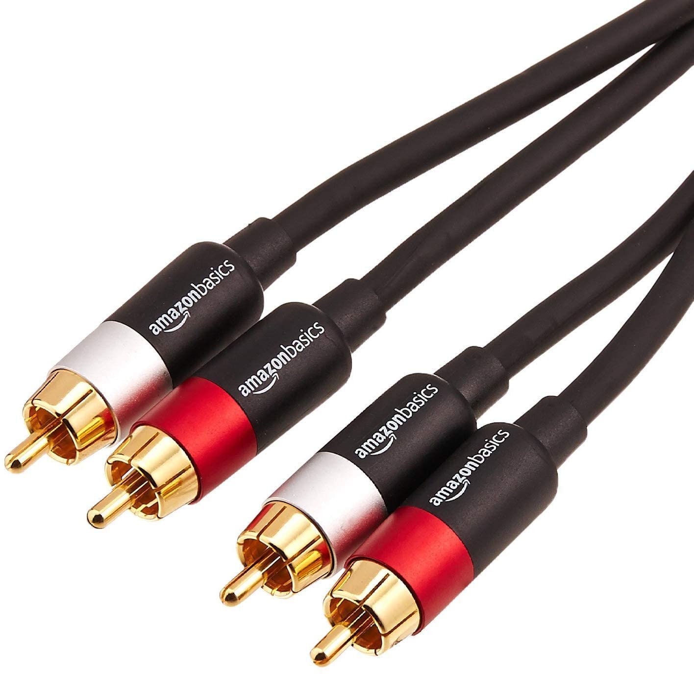 

Amazon Basic RCA Audio RCA Male to 2 RCA Black Cable, 4.6m (2 Male), чорний