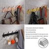 Wall-Mounted Black Aluminum Clothes Hook Rack
