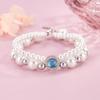 Dual Layer Faux Sapphire Pearl Bracelet for Women: Luxurious, Exquisite, Versatile, High-End Feel