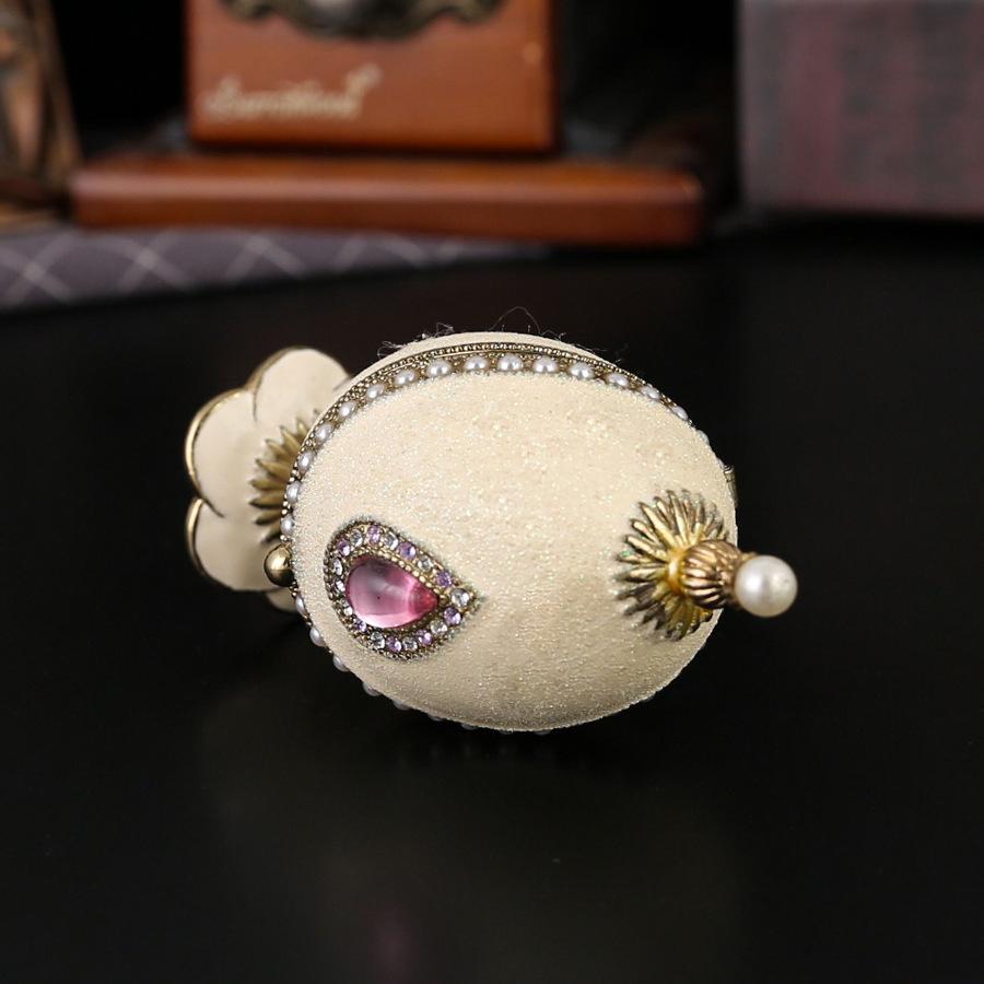 New White Egg Jewelry Box Creative Metal Crafts Jewelry Storage Box Decorative Ornament Necklace Jewelry Box