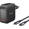 Intenso W140a3c + C520c Black Usb Charger 140 W 3x Usb-c®, 1x Usb-a Qc 4+, Usb Pd 3.1, Pps Black Interior Gan, Usb Po