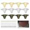 12 Pcs Decorative Antique Brass Golden Silvery Jewelry Wine Gift Box Wooden Case Chest Edge Cover Corner Protector Guard with Nails