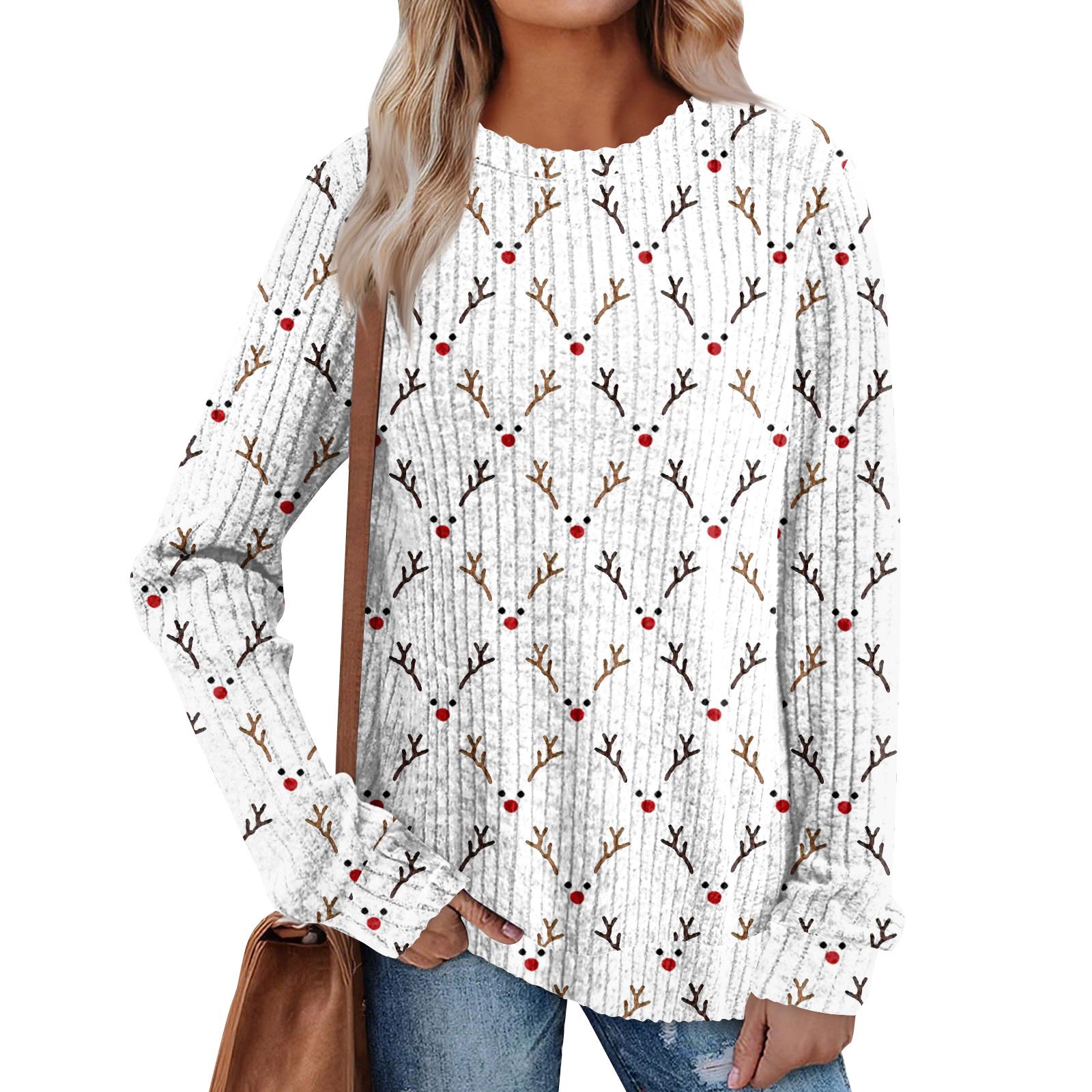 

Женский принт Легкий Топ с круглым вырезом из матового хлопка XL белый