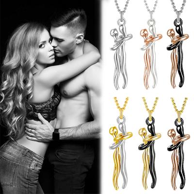 1 τεμάχιο κράμα καθημερινής χρήσης κοσμήματα μόδας ζευγάρι αγκαλιάζει δώρα αγάπη σύμβολο νέο κρεμαστό κολιέ ημέρα του Αγίου Βαλεντίνου εξαίσια