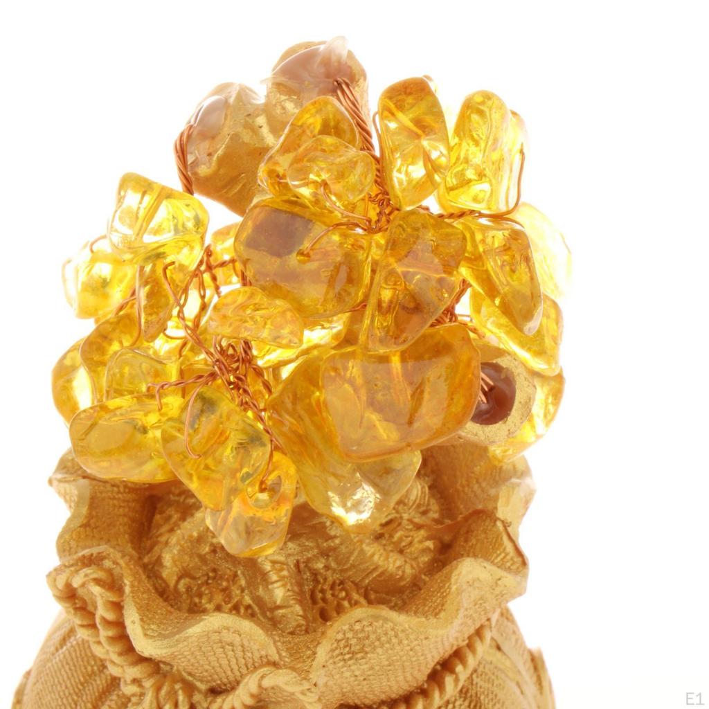 Money Bag Tree Figurine Resin Fortune for Cabinet Bedroom Entrance