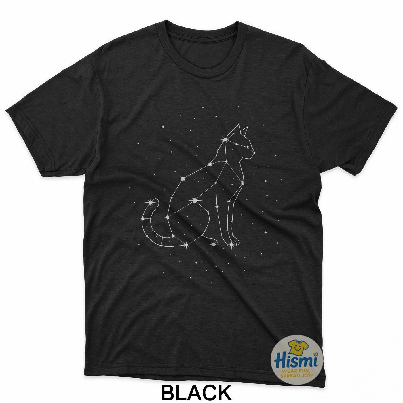 Cat Lover Celestial Cat Owner Stars Astronomy Constellation T-Shirt S