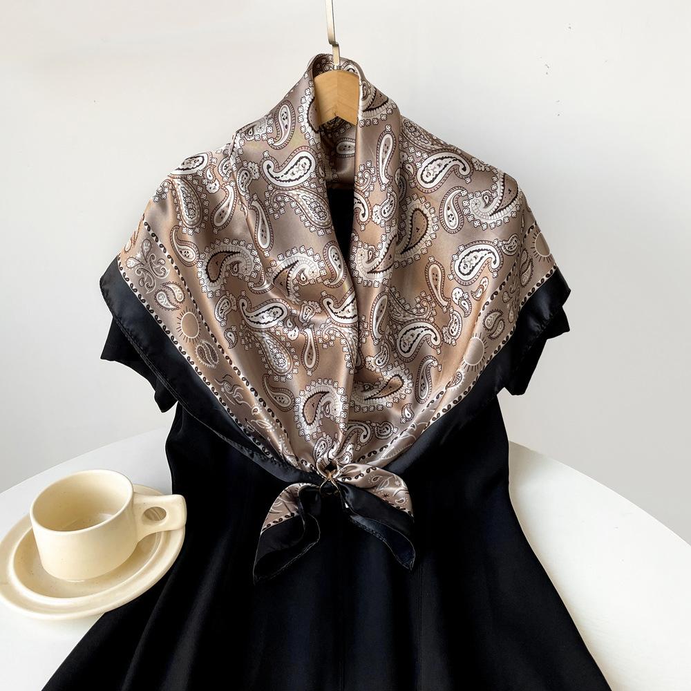 New Silk Scarf Ladies Cashew Printed Wrap Scarf Satin Scarf Satin Scarf Satin Large Square Scarf Shawl