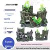 Resin Fish Tank Ornament: Western Castle Cave with Oxygen Feature