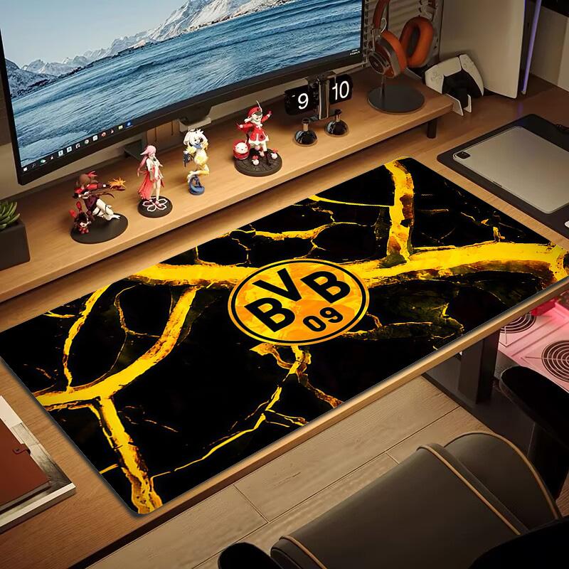 Borussia Dortmund2 Druck Kissen Rutschfest Laptop Tablet Großes Mauspadd XXL Matte Mini-PC Spielmatte Mit Verriegeltem Rand