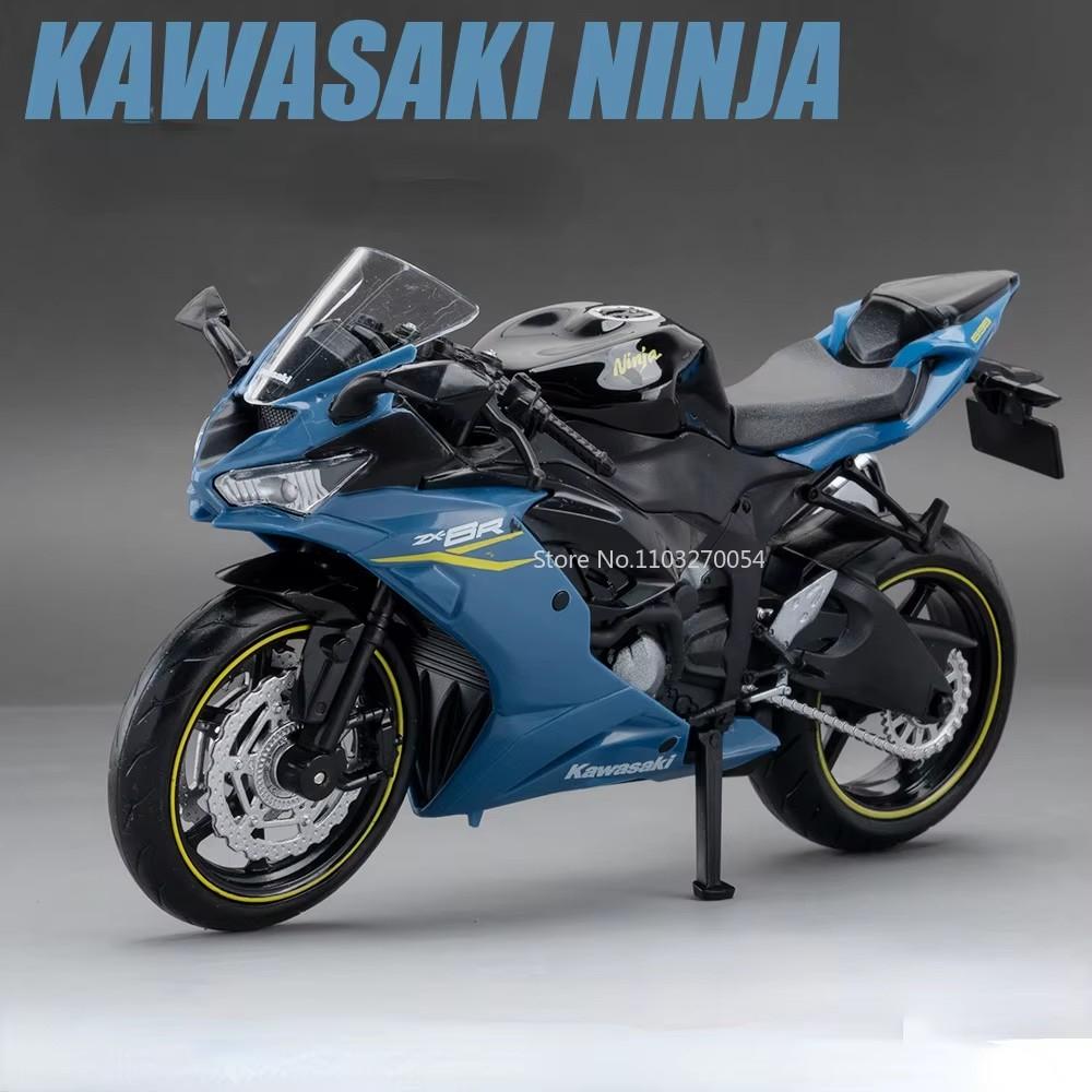 1:12 Kawasaki Ninja 400 Zx6r Alloy Motorcycle Diecast Model Miniature Toys Car Front Wheel Steering With Light Vehices Boy Gifts