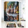 Bathroom Shower Curtain Four-Piece Digital Printing African Animal Waterproof Shower Curtain Shower Curtain Partition Curtain Bath Mat