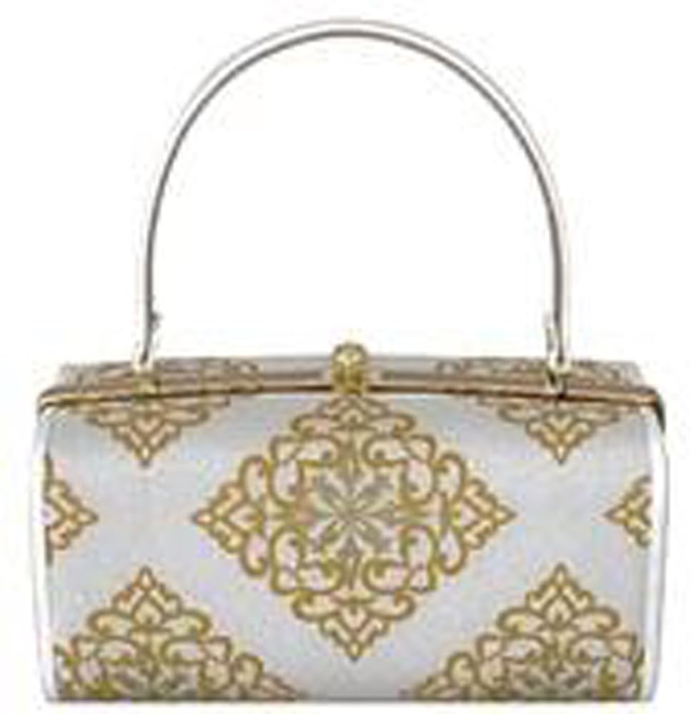 Ando Handbag with Kinkamon Suitable for Both Japanese and Western for Suitable for Entrance and Parties Pattern, Wear, GKT-18, White, Women, Weddings,