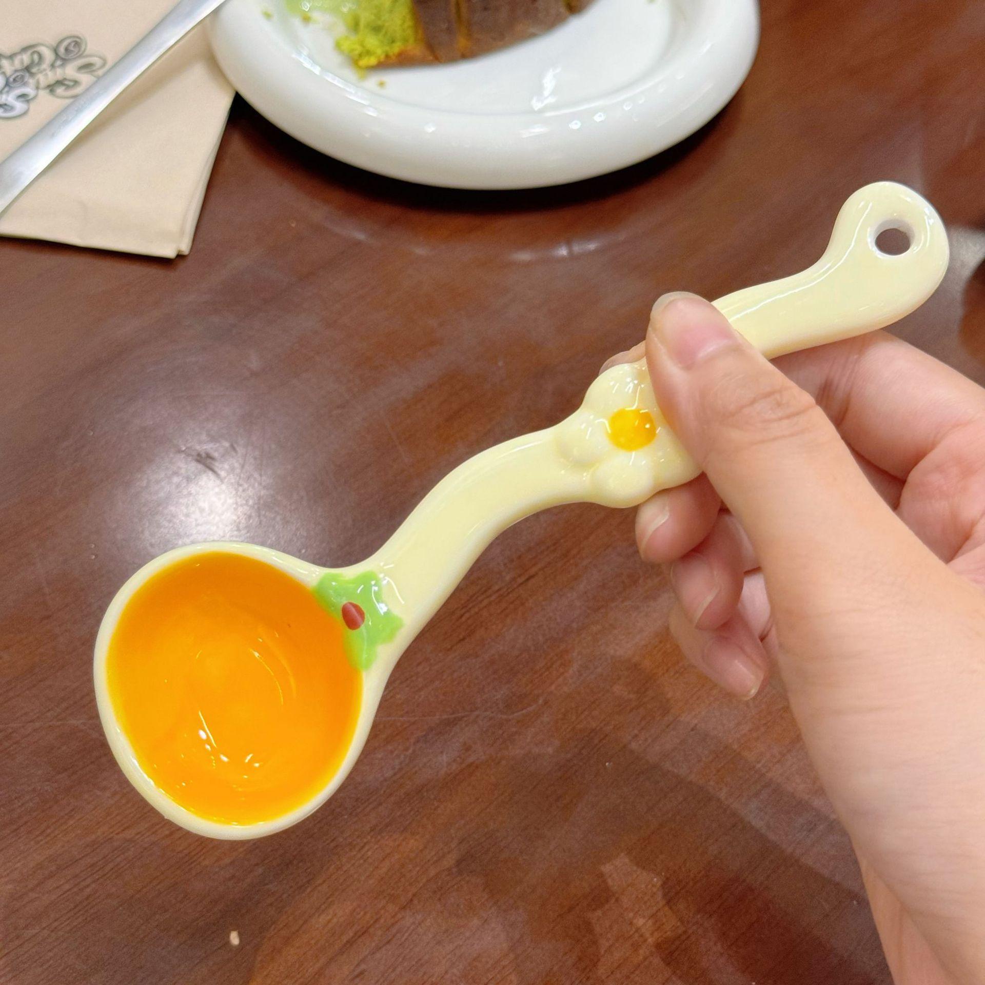 Хорошая хурма керамическая ложка высокоценная ложка бытовая суповая ложка для риса термостойкая практичная ложка милая маленькая свежая