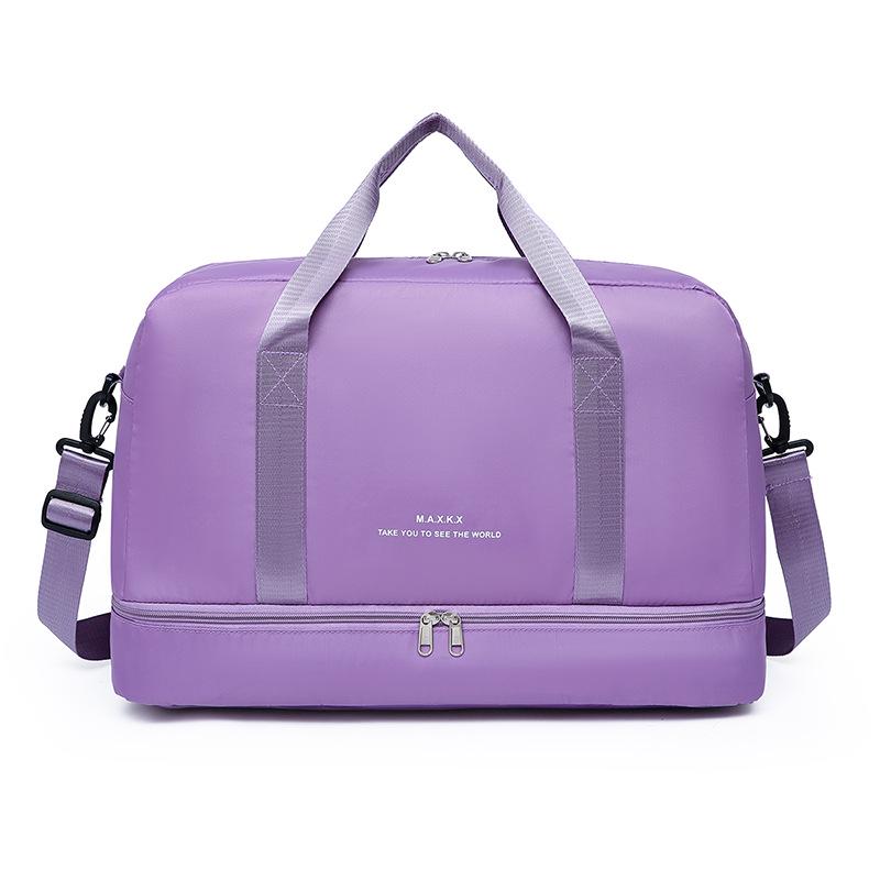 Resväska med hög kapacitet för gränsöverskridande resor med skofack, resväskefäste, hand- och crossbody-bärningsalternativ