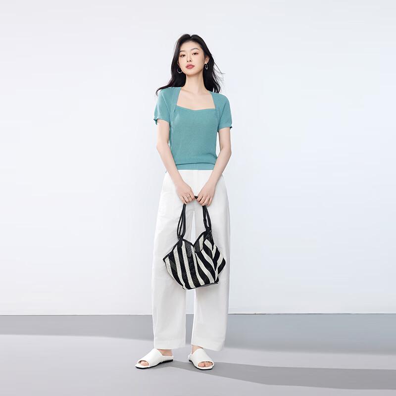 JOY SPEAKER Women's Lightweight High-Waisted Straight-Leg Casual Pants