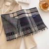 Autumn new style striped plaid scarf shawl travel versatile thickened warm scarf women