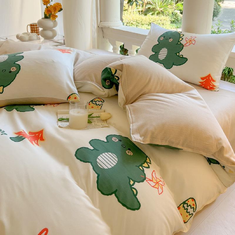 Small Fresh Four-piece Bed Sheet Set Quilt Cover Set Single Dormitory Three-piece Set Skin-friendly and Comfortable Bedding