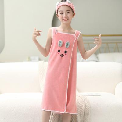 Children'S Cute Cartoon Bath Towel Does Not Remove Hair Coral Velvet Absorbent Sling Home Bath Skirt Swimming Bath Towel