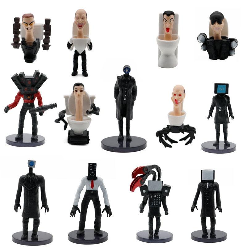 PVC-Material Toilettenmann vs. Überwachungsmann Figur Spielzeug Großhandel Jungenpuppe Anhänger Geschenk G291983 Toilettenmann 13 Stile
