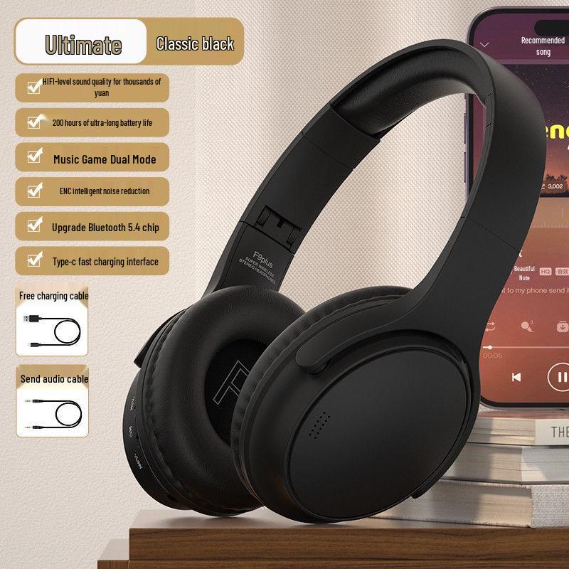 200-Hour Bluetooth Over-Ear Noise-Cancelling Wireless Gaming Headphones for Sports & Mobile
