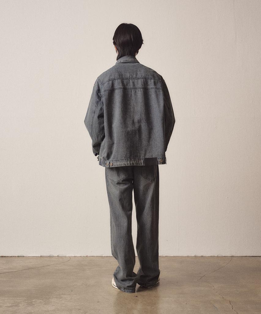 Ezio Khaki Washed Denim Jacket