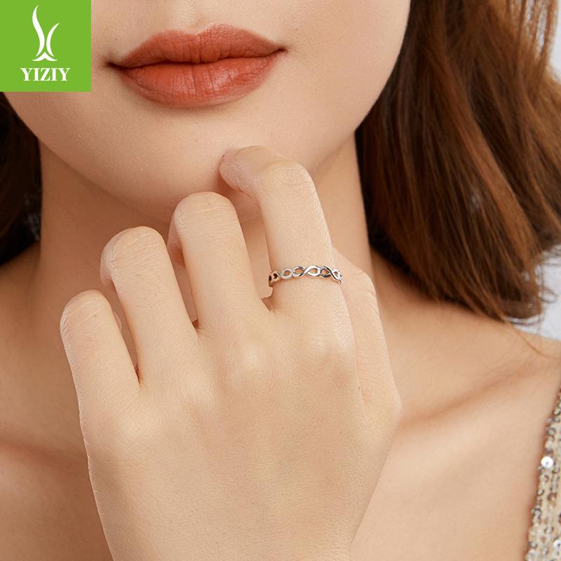 S925 Sterling Silver Infinite Symbol Ring, Simple Couple Infinite Love Ring Jewelry
