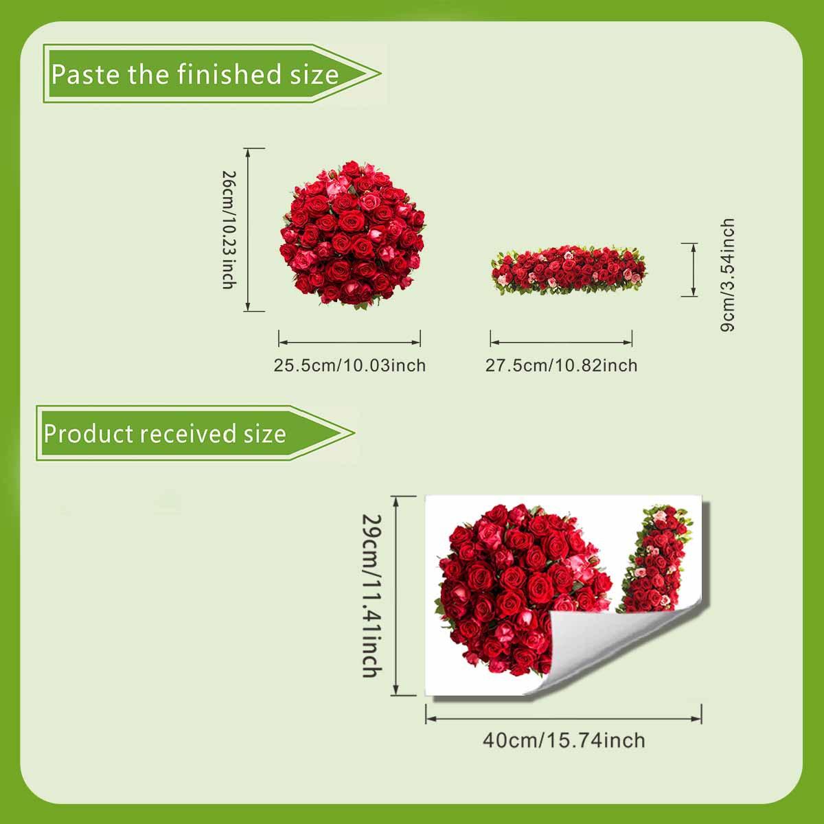 

Романтичний Букет Червоних Троянд, Наклейки на Стіну в Туалет, Декоративні Наклейки на Стіну у Ванну Кімнату 30*40cm