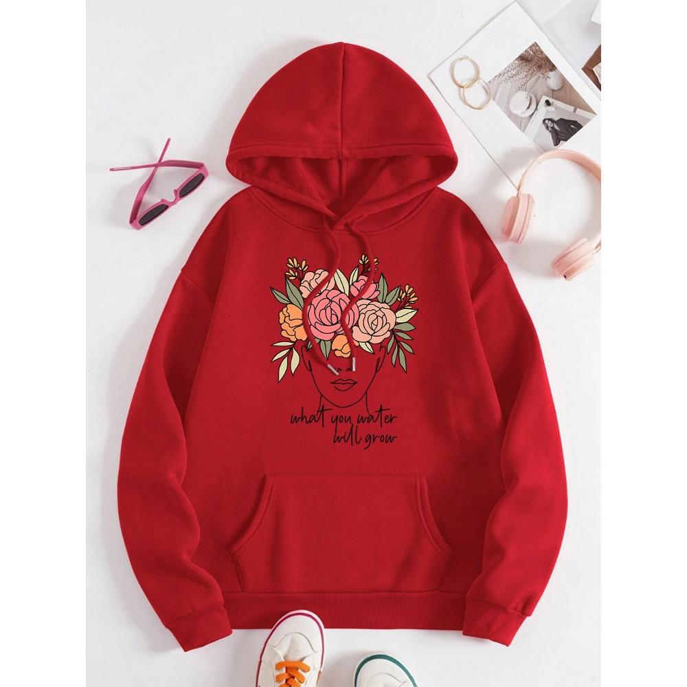 What You Water Will Grow Men Women Hoody Hip Hop Fleece Hoodies Casual Pullover Clothing Autumn Fleece Pocket Couple Hooded