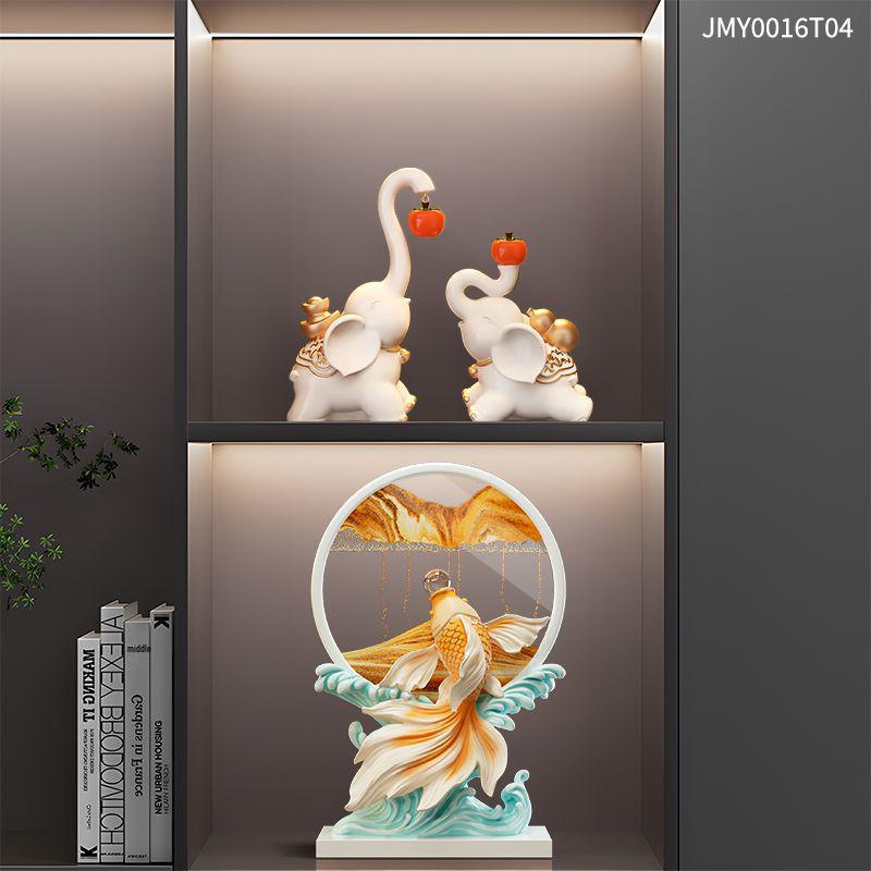 2025 Year of the Snake Luxurious Resin Hourglass Decompression Gift - Creative Quicksand Painting Ornament for Office