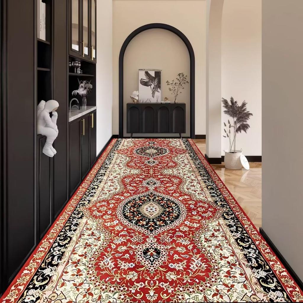 Persian Corridor Carpet Retro Decoration Home Hall Passageway Runner Rug Non-slip Stairway Carpets Customizable Luxury Aisle Mat