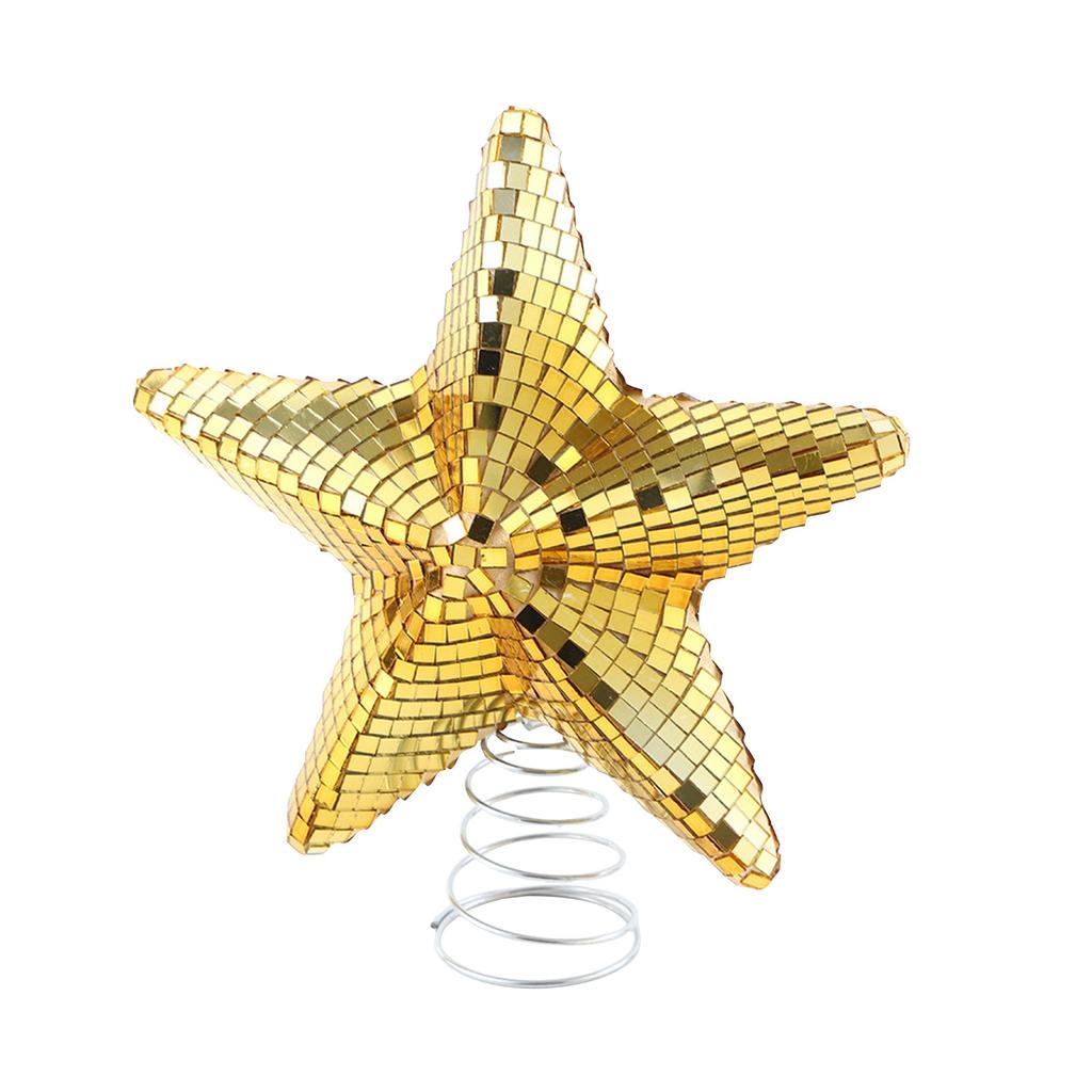 Christmas Star Decoration Christmas Tree Topper Decoration Star Mirror Top Decoration Christmas Party Desktop Ornaments