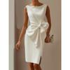 Women'S Bow Decorative Dress Dress Short Skirt Vest Skirt