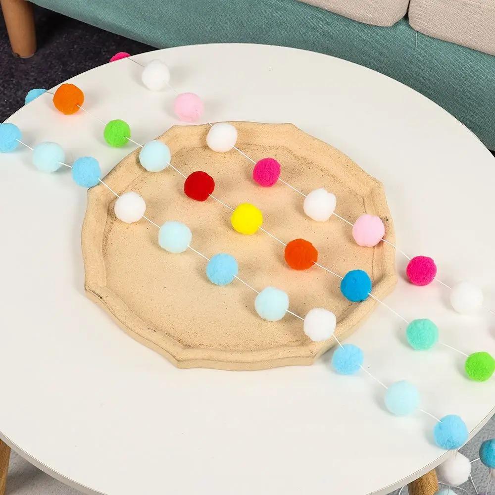 1PC 2.7m/106.29in Colorful Pompom Pendant Garland Nordic Series Wool Felt Ball String Hanging DIY Handmade Home Decor