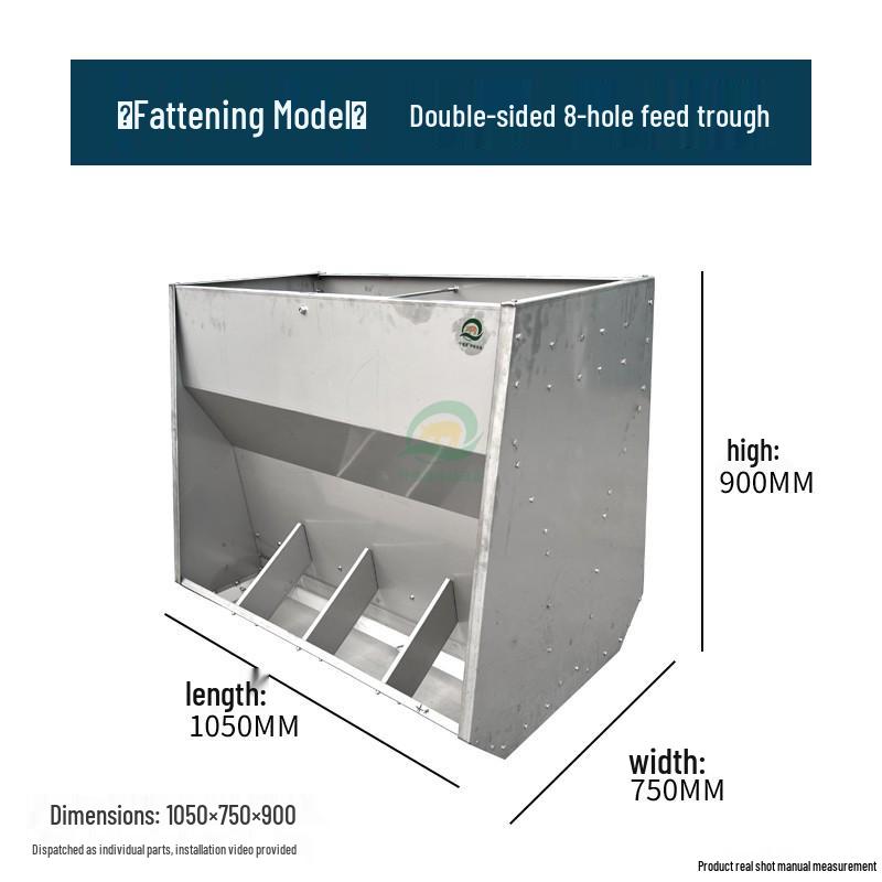 Free Shipping Stainless Steel Double-Sided Pig Feeder Trough for Piglets and Fertilizer.