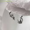 1 Pair Crystal Earrings Star Moon Design Pendant Eardrop For Women Stud Trendy Dangle Earrings