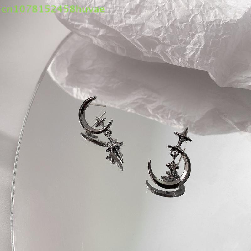 1 Pair Crystal Earrings Star Moon Design Pendant Eardrop For Women Stud Trendy Dangle Earrings