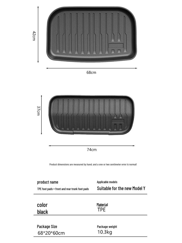 Tesla Model Y 2025 Refresh TPE Floor & Trunk Mats with Backrest Pad