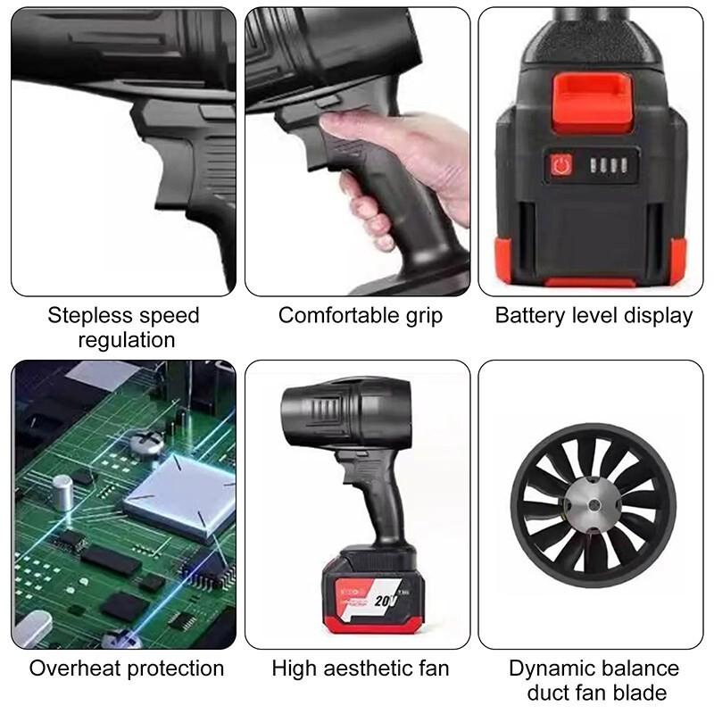 130000PRM Portable Lithium Violent Water Blowing Hair Dryer Handheld Mini Turbo Jet Fan High Power Electric Turbo Fan