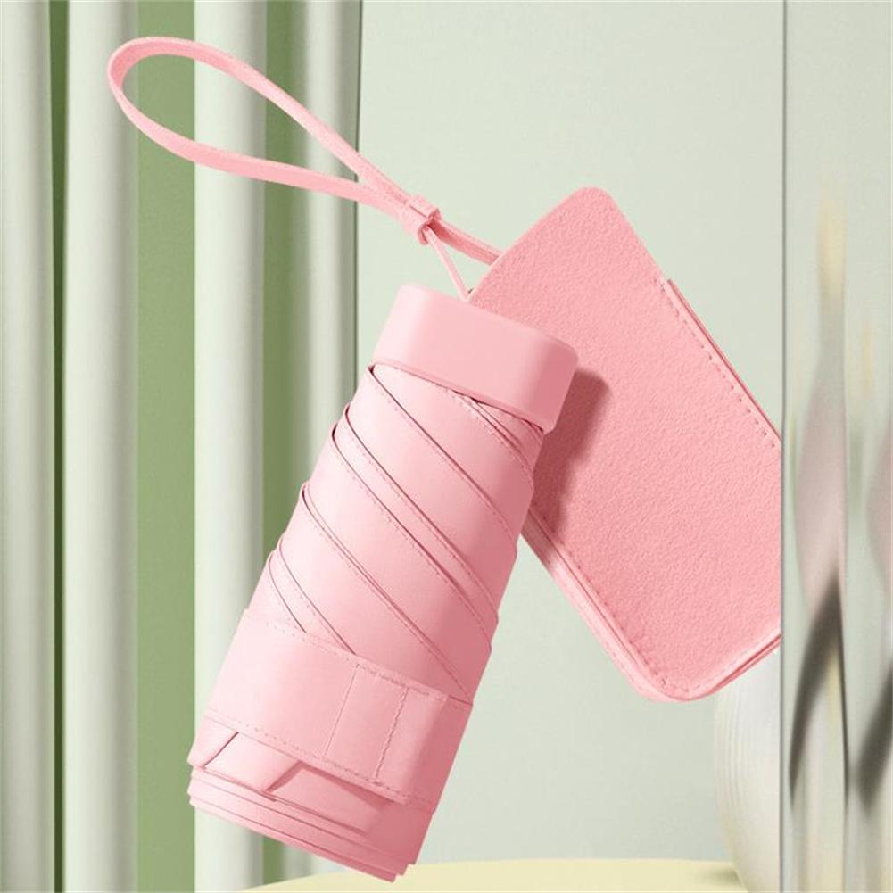 Outdoor Mini Umbrella 6-fold Portable Folding Ultralight Uv Protective Sun Rain Umbrellas Parasol Umbrella